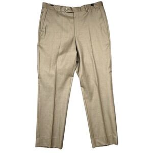 Santorelli Dress Pants Men's 34x29 Beige Wool Loro Piana Super 110s Italy Roma